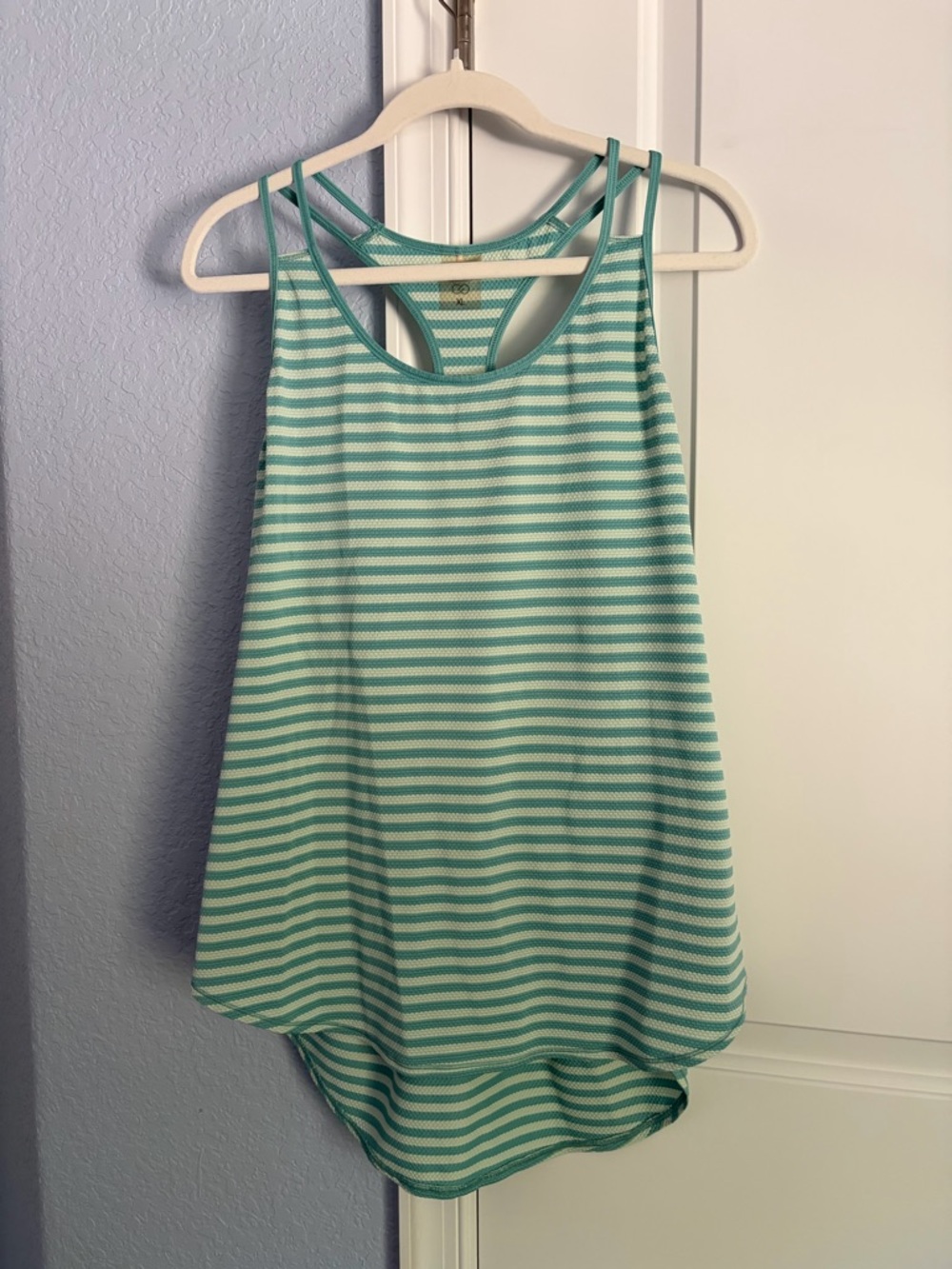 CALIA by Carrie Underwood Mint-White Striped Racerback Tank